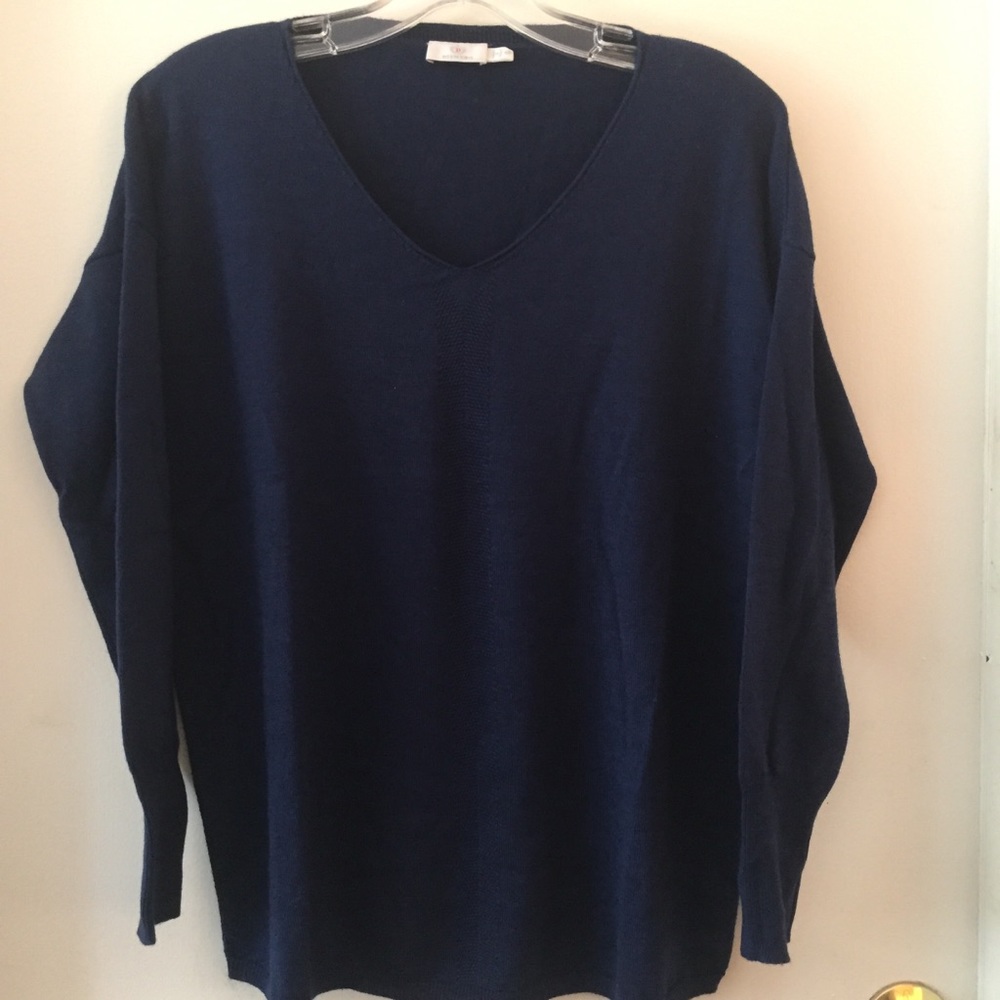 Dismero Navy Blue VNeck Pullover Sweater Italy S